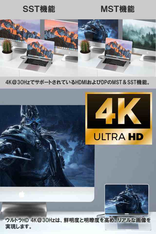 ポイント10倍】12in1 フル機能 ポータブル ドッキングステーション 4K 出力 マルチディスプレイ 対応 持ち運び 外出先 テレワーク  に最の通販はau PAY マーケット - ベルクレール | au PAY マーケット－通販サイト